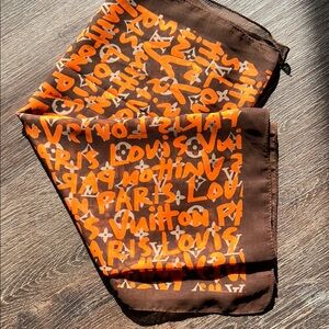 Gorgeous Brown & Orange Graffiti Scarf
